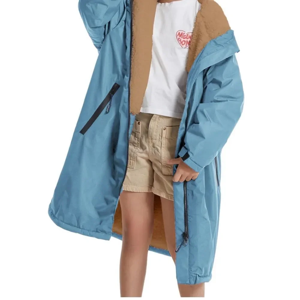 HiTurbo® Kids Waterproof Changing Robe/ swimming Coat, Fleece Lining, XL, NWT